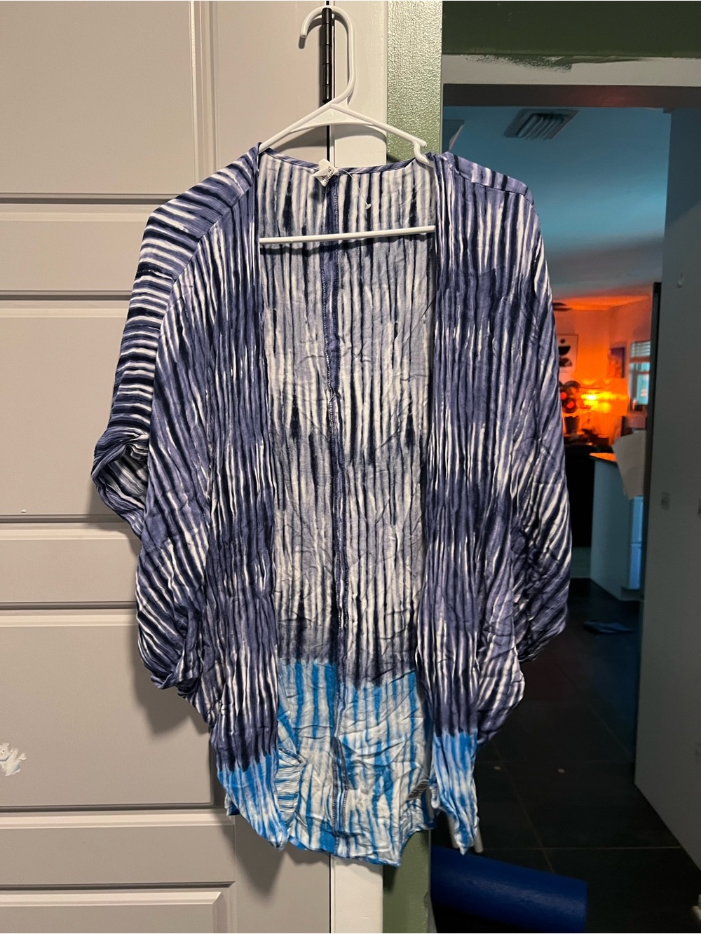 tokyo Darling Navy and White Tie-Dye Open Front Kimono